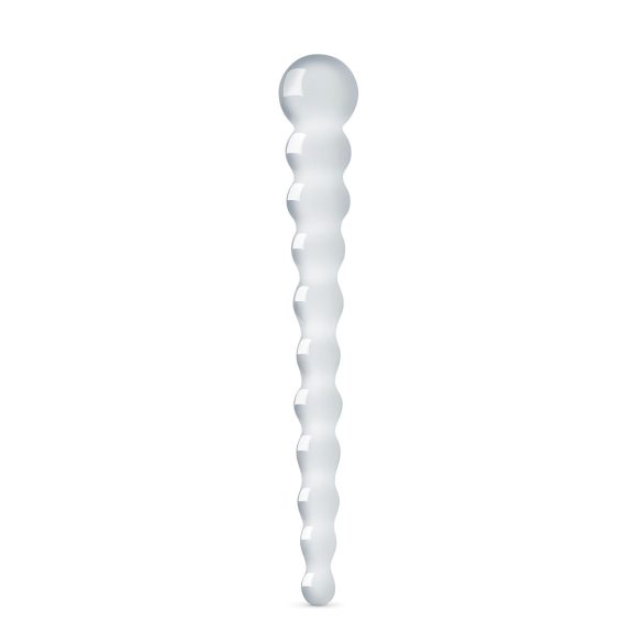 Gildo Glass No. 20 - stakleni dildo s perlama (prozirno)