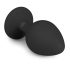Easytoys Diamond - analni plug sa belim kamenom (srednji) - crni
