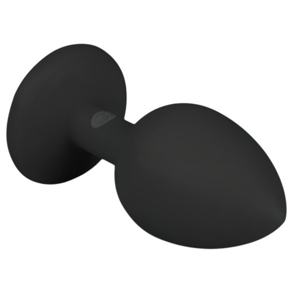 Easytoys Dijamant - analni čep sa belim kamenom (mali) - crni