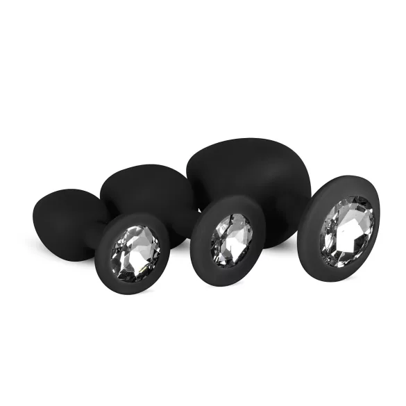 Easytoys Diamond - Set analnih čepova (crni)