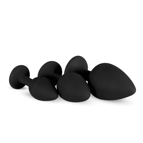Easytoys Diamond - Set analnih čepova (crni)