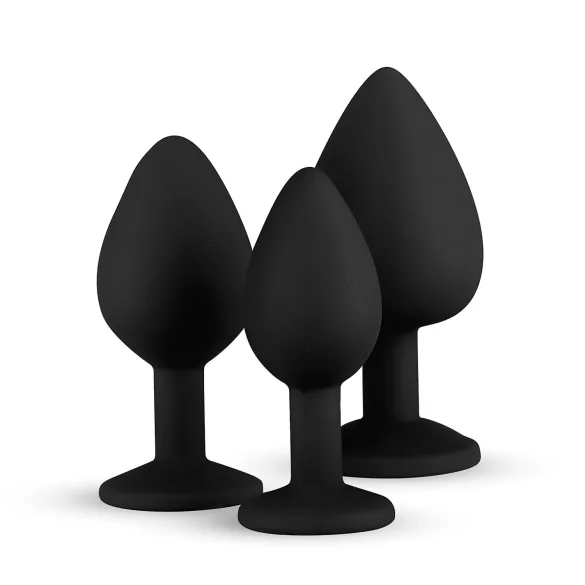Easytoys Diamond - Set analnih čepova (crni)