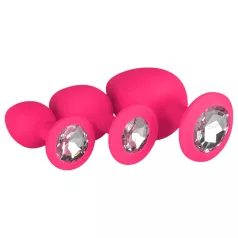 Easytoys Diamond - set analnih čepova (roze)