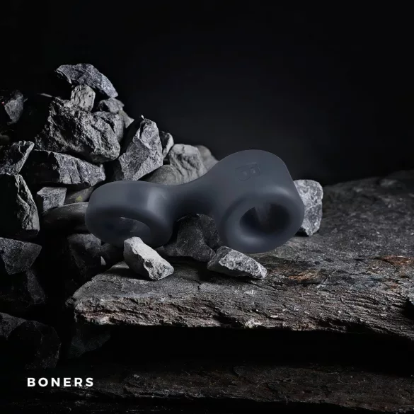 Boners Get Rock Hard - penis prsten i prsten za testise (siva)