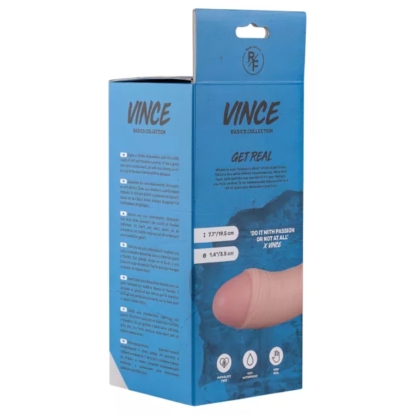 Real Fantasy Vince - dildo sa testisima i kožicom - 19,5cm (natur)