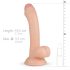 Real Fantasy Vince - dildo sa testisima i kožicom - 19,5cm (natur)