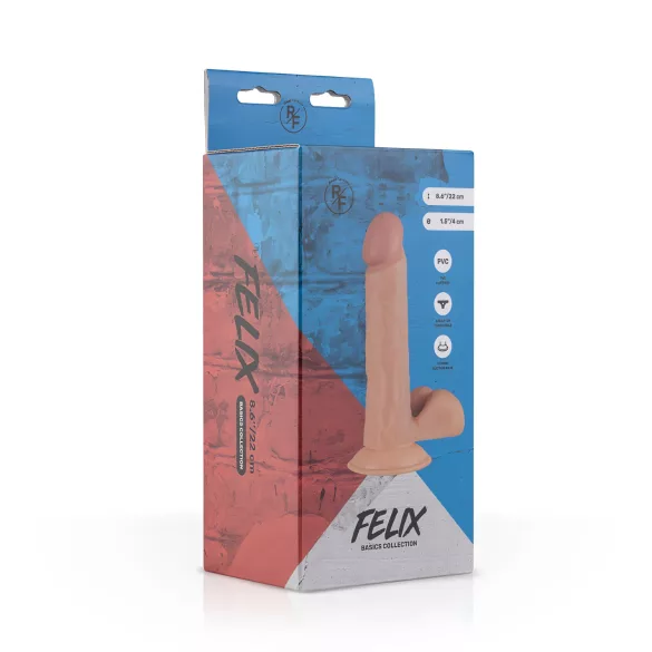 Real Fantasy Felix - реалистични дилдо са тестисима - 22cm (природна боја)