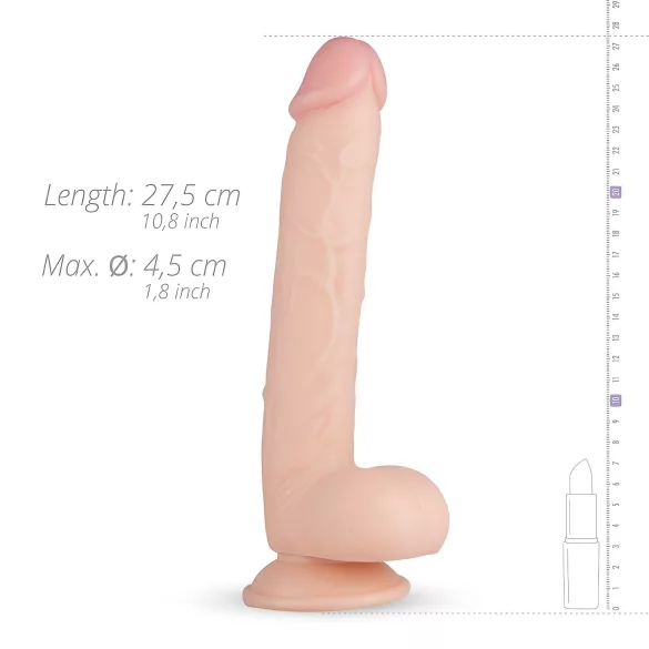 Real Fantasy Elvin - реалистични дилдо са тестисима - 28cm (природна боја)