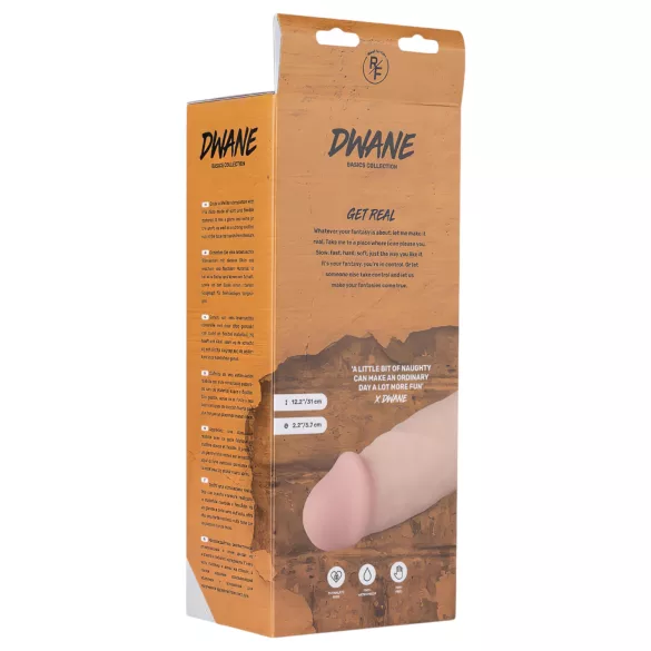 Real Fantasy Dwane - bežični, realistični vibrator - 31cm (natur)