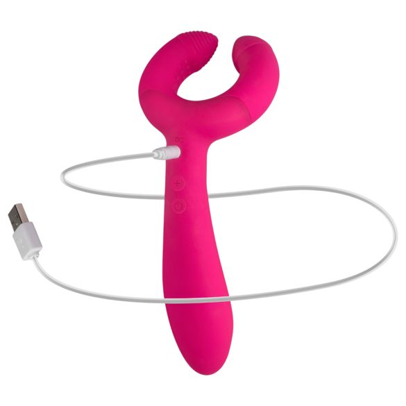 Easytoys Couple - punjivi, vodootporni vibrator za parove (roze)