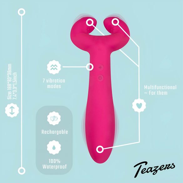 Easytoys Couple - punjivi, vodootporni vibrator za parove (roze)