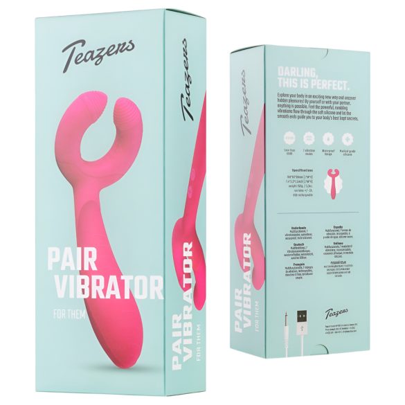 Easytoys Couple - punjivi, vodootporni vibrator za parove (roze)