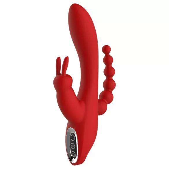 Crvena Revolucija Hera - akumulatorski, vodootporni trokraki vibrator (crveni)