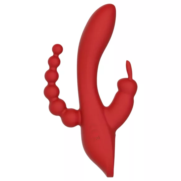 Crvena Revolucija Hera - akumulatorski, vodootporni trokraki vibrator (crveni)