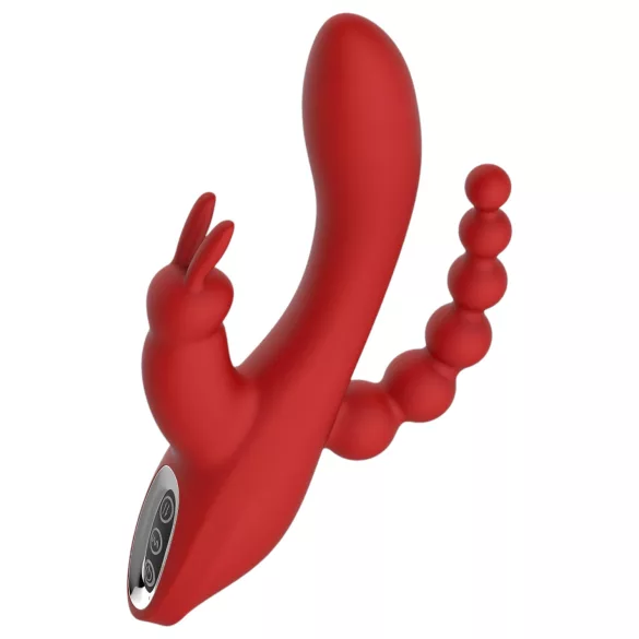 Crvena Revolucija Hera - akumulatorski, vodootporni trokraki vibrator (crveni)