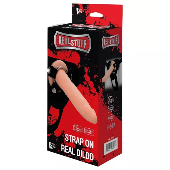 RealStuff Strap-On - uski, podesivi dildo (prirodna boja)