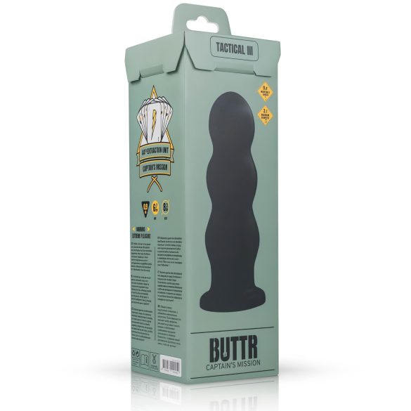 BUTTR Tactical III - crni dildo sa vakuum držačem