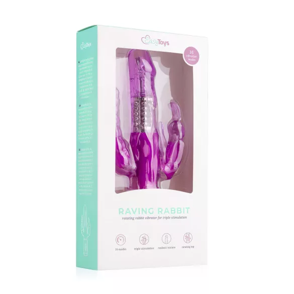 Easytoys Raving Rabbit - троструки вибратор (ружичасти)