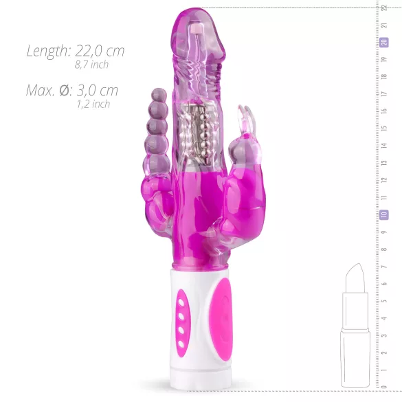 Easytoys Raving Rabbit - троструки вибратор (ружичасти)