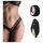 Pantyrebel - bežični vibrirajući čipkasti tanga - crna (S-L)