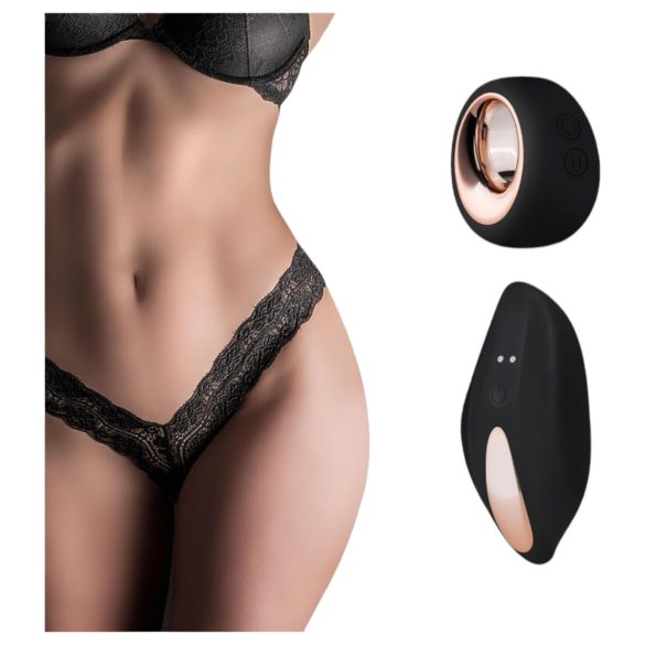 Pantyrebel - bežični vibrirajući čipkasti tanga - crna (S-L)