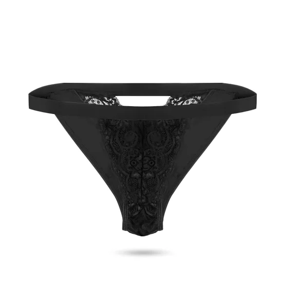 Pantyrebel - bežični vibrirajući tanga sa radiom - crni (S-L)
