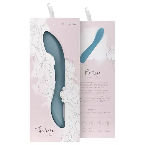 Bloom Rose - punjivi G-tačka vibrator od silikona (tirkizno)