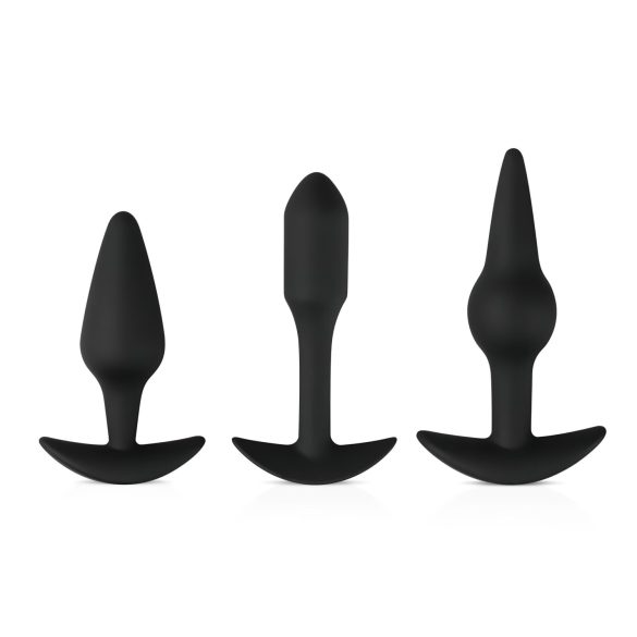 Easytoys set za uživanje - raznovrsni set analnih čepova (crni)