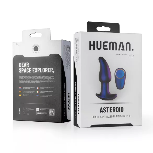 Hueman Asteroid - rotirajući analni vibrator s perlicama (ljubičasti)
