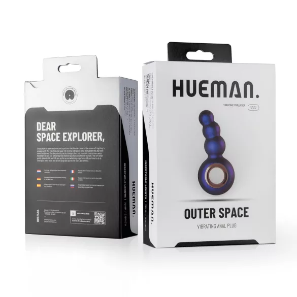 Hueman Svemirski - bežični, biserni analni vibrator (ljubičasti)