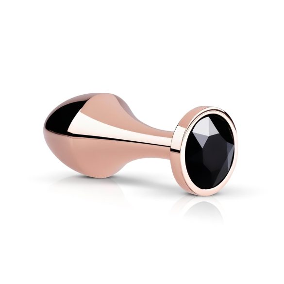 Rosy Gold Analni Plug - analni čep sa crnim kamenom (roze zlato)