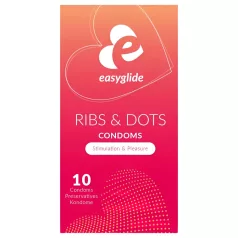   EasyGlide Ribs & Dots - тачкаста кондоми (10 комада)