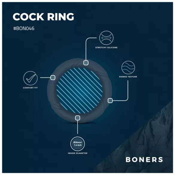 Boners Ergo - silikonski prsten za penis (plavi)
