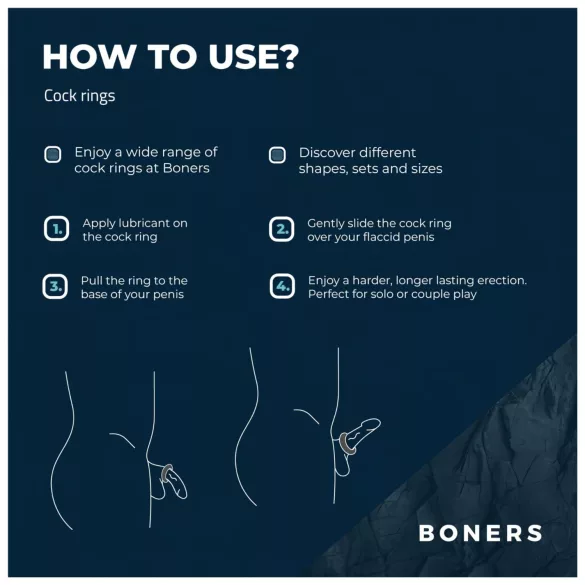 Boners Ergo - silikonski prsten za penis (plavi)