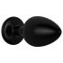 Easytoys Anal Collection - metalni analni čep sa kamenom - M (crni)