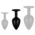 Easytoys Anal Collection - metalni analni čep sa kamenom - M (crni)