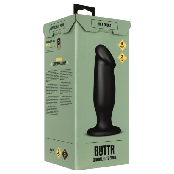 BUTTR AH-1 - crni analni dildo sa vakum bazom