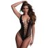 Christine - duboko decolete mrežasti bodi - (crna) - XS-XL