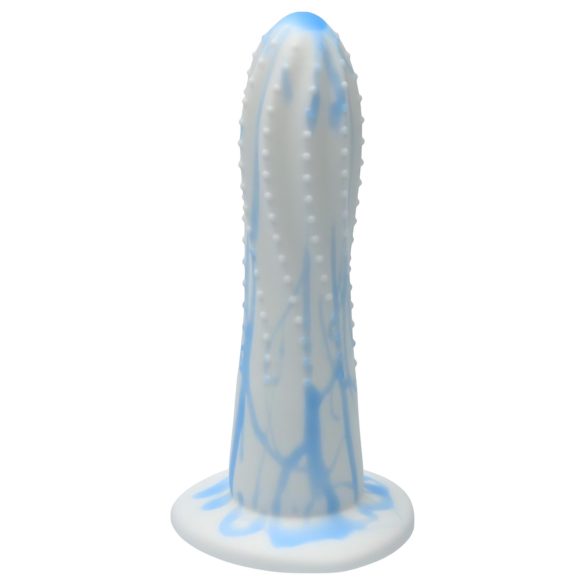 Ylva & Dite Prickly Pear - tačkasti dildo (belo-plavo)