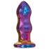 Glamour Glass - radio stakleni analni vibrator - talasasti (šareni)