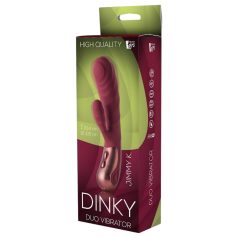   Dinky Jimmy K. Duo - punjivi vibrator sa klitoralnim nastavkom (crveni)