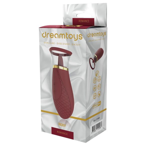 Dreamtoys Roxy - usisni-lizni vibrator (bordo)