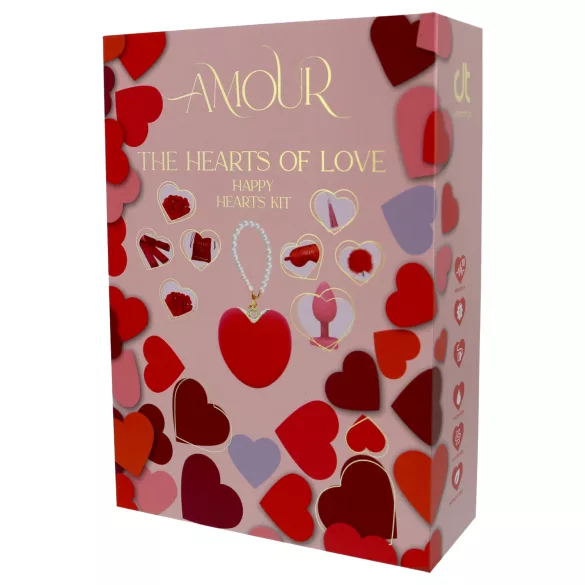 Dreamtoys Amour - set sa vibratorom u obliku srca (crveni)