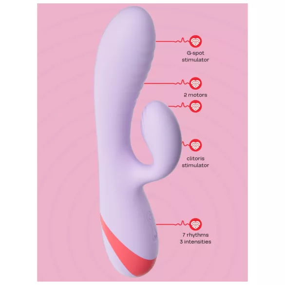 Dreamtoys Love Signal - vibrator sa dodatnim stimulatorom klitorisa (ljubičasti)