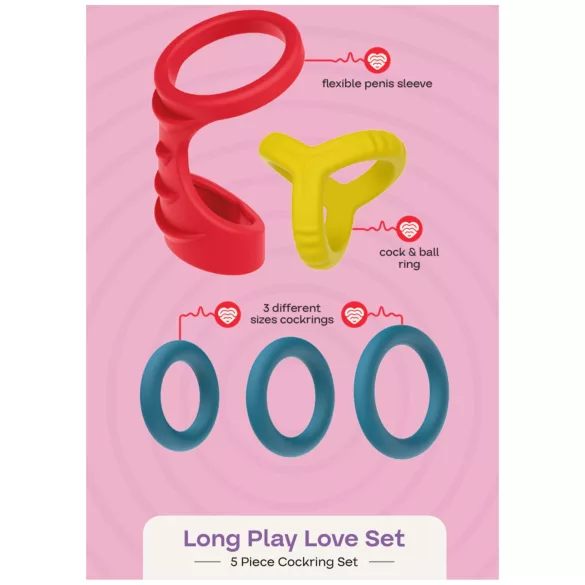Dreamtoys Love Signal - set prstenova za penis (više boja)