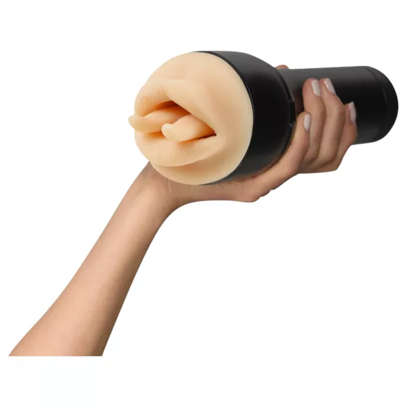 Kiiroo Feel Leigh Raven - veštačka usta sa zasečenim jezikom (prirodna boja)