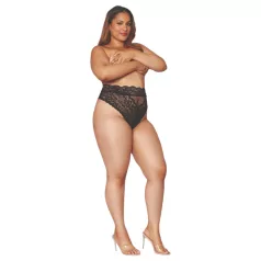 Dreamgirls - visok struk, čipkaste gaćice (crne) - 2XL