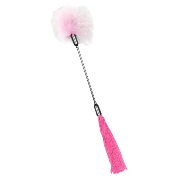 S&M - bič i perjanica u jednom (pink-bela)