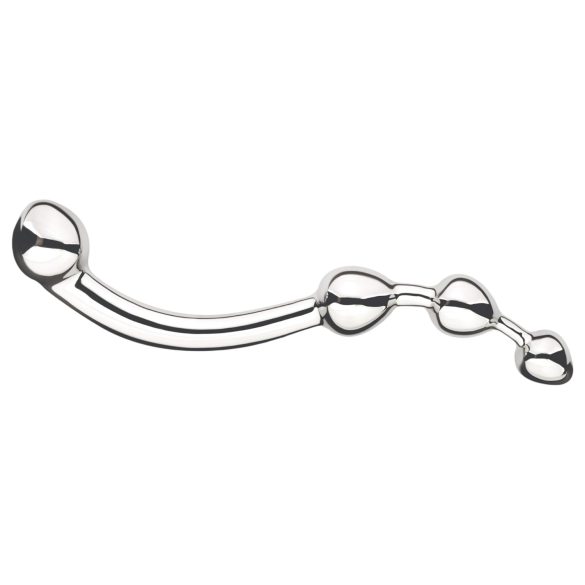 Njoy Fun Wand - metalni G-tačka i analni dildo (srebrna)