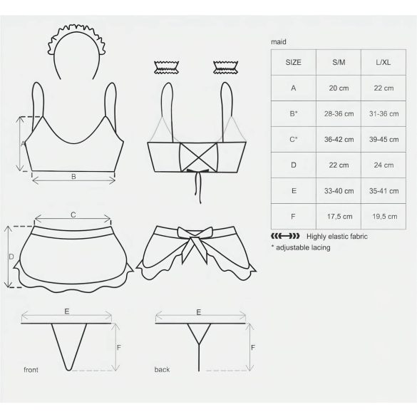 Obsessive Maid - set od 5 delova seksi sobarica kostim